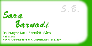 sara barnodi business card