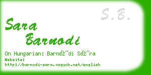 sara barnodi business card